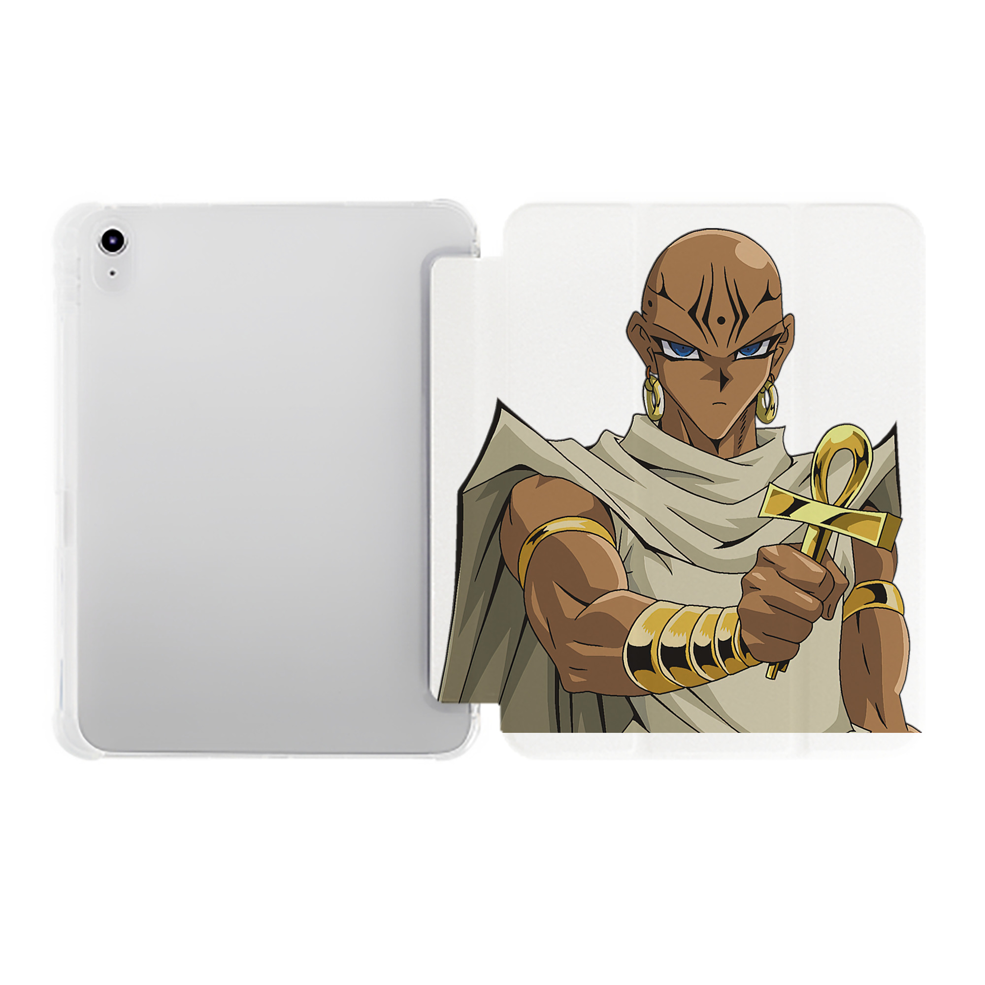 （画像用） 遊☆戯☆王 Yu-Gi-Oh! IPad ケース ペン収納付き 三つ折りスタンド PUレザー×シリコン 対応機種9.5/10.5/10.9インチ
